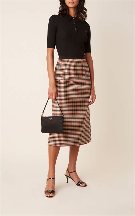 prada plaid skirt|prada nylon a line skirt.